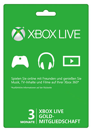 

Xbox Live Gold – 3 Monate (Xbox 360/Xbox One/weltweit)